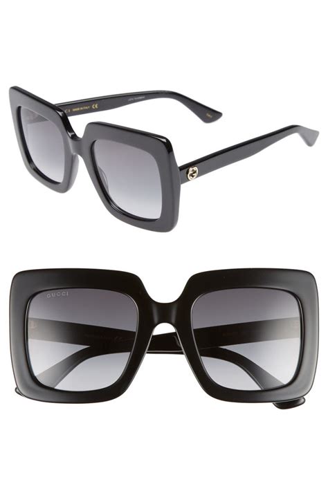 gucci 53mm round sunglasses|gucci large square frame sunglasses.